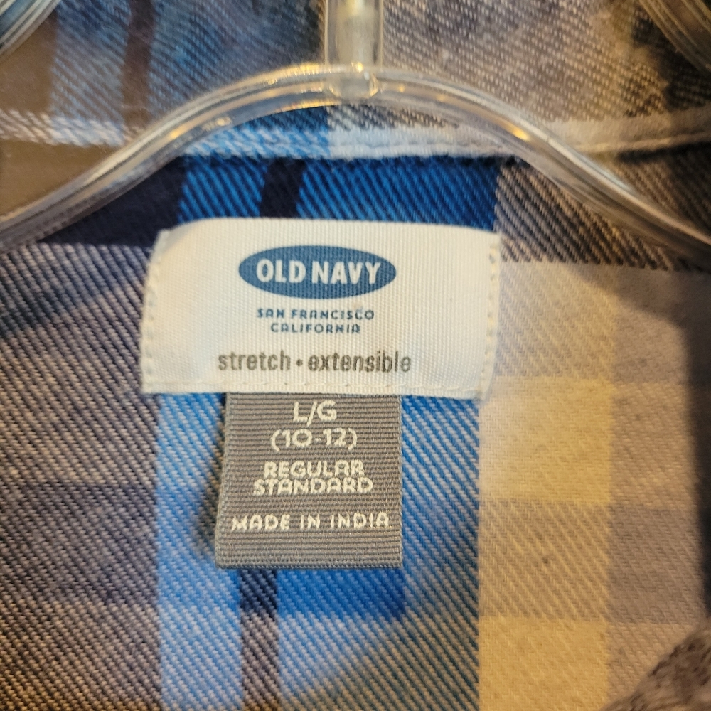 Boys Old Navy Blue flannel shirt